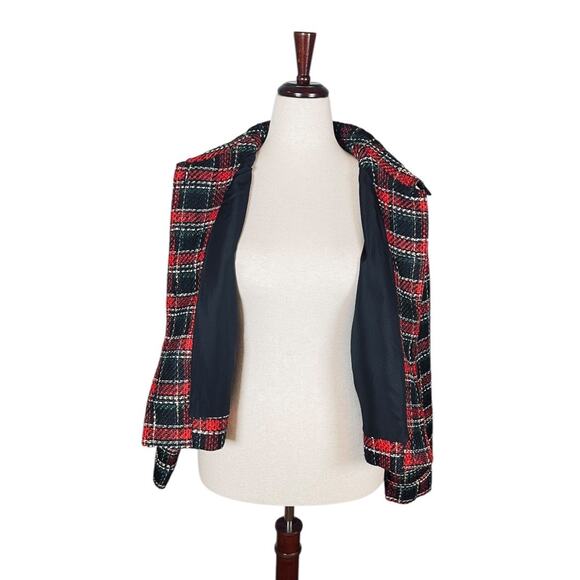 NEW $150 LOFT Red Plaid Textured Tweed Shirt Jacket    Size: L - Picture 4 of 7